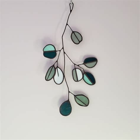 Eucalyptus Branch Stained Glass Plant Etsy Stained Glass Diy