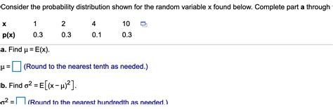 Solved Consider the probability distribution shown for the | Chegg.com 