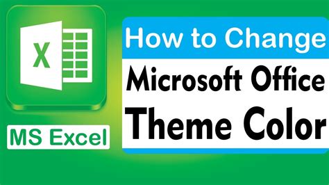 How To Change The Theme Of The Workbook To Office In Excel Excel