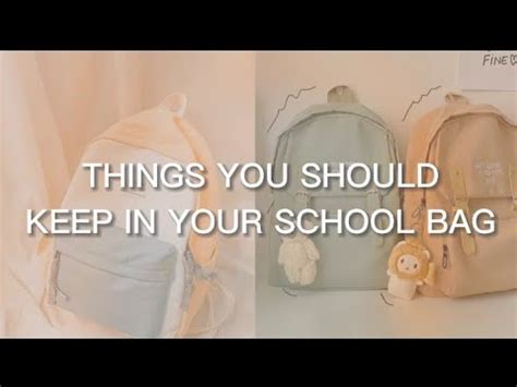 THINGS YOU SHOULD KEEP IN YOUR SCHOOL BAG Aesthetic Aestheticvideo