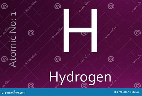 Hydrogen Chemical Element Symbol On Magenta Background Stock Illustration Illustration Of