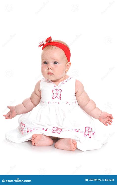 Cute Baby Girl Sitting Stock Photo Image Of Playful 26782324