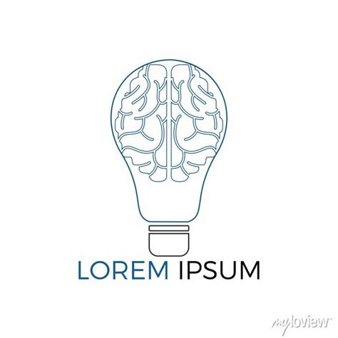 Bulb And Brain Logo Design Creative Light Bulb Idea Brain Vector Wall