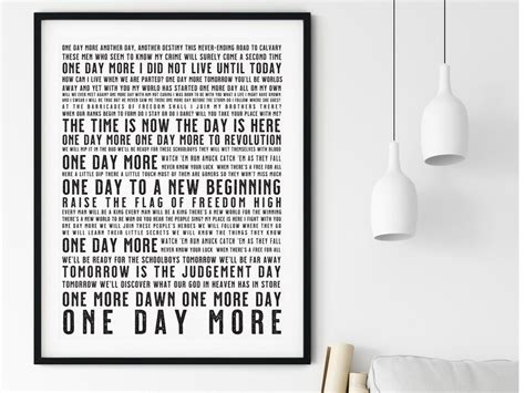 One Day More Song Lyrics From Les Misérables Printable Wall Etsy