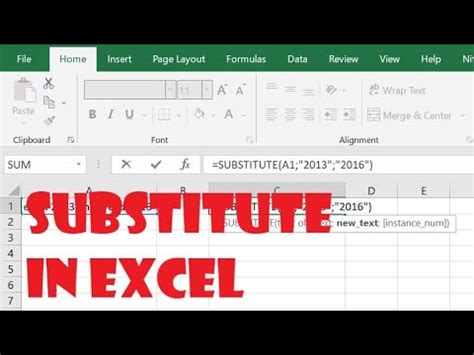 Cara Menggunakan Fungsi Substitute Di Excel YouTube