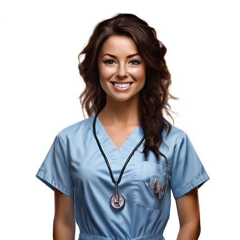 Realistic Brunette Human Nurse Smiling Standing Showing Full By Mc Pensante Playground