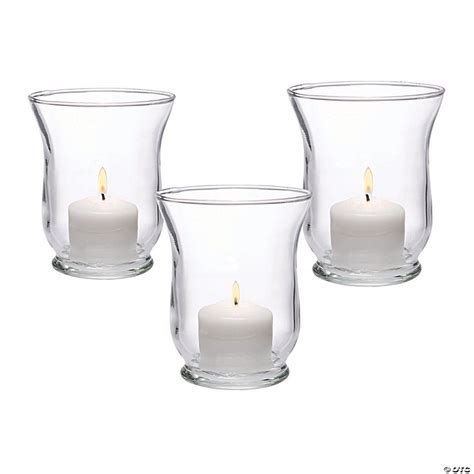 Small Clear Hurricane Candle Holders 12 Pc Oriental Trading