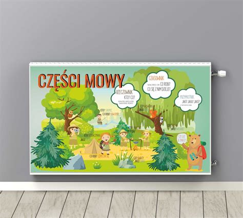 Edukacyjna magnetyczna maskownica na grzejnik Części mowy leśny