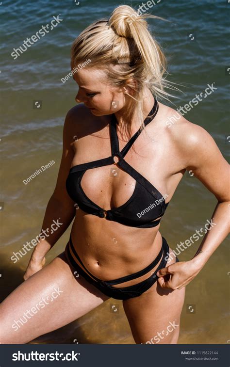 Beautiful Sexy Blonde Girl Swimsuit Posing Stock Photo Shutterstock