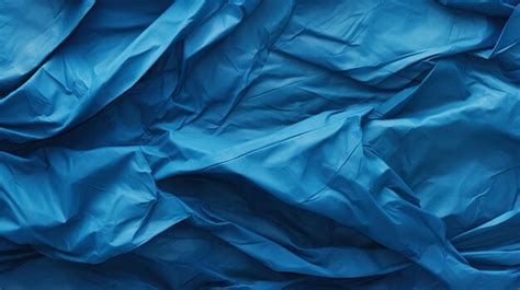 Premium Ai Image Blue Crumpled Paper Texture Blank Background With