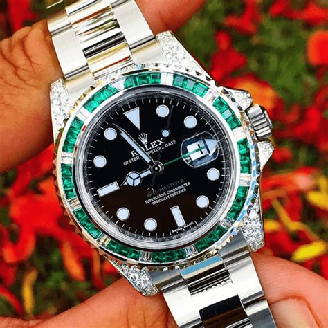 Rolex Gmt Master Ii Submariner Yacht Master Green Gemstone Bezel