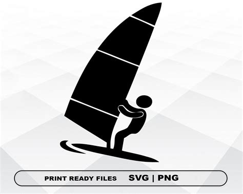 Windsurfing SVG And PNG Files Clipart Windsurfing Print SVG Etsy