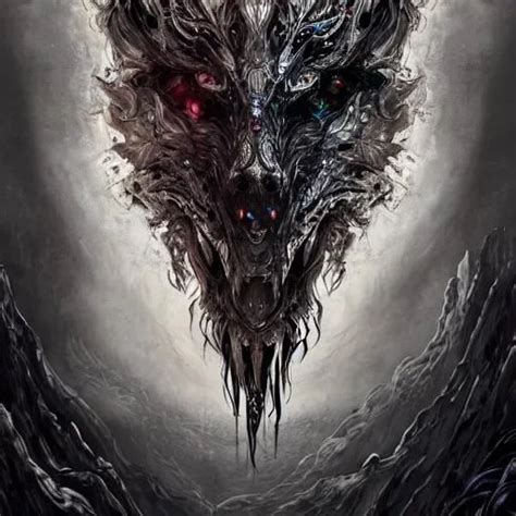 Splash Art A Evil Werwolf Head Full Body Front Openart