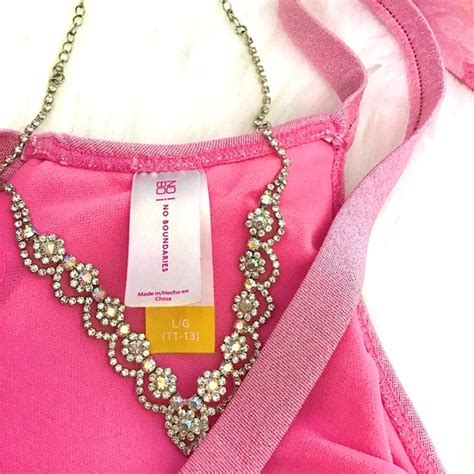 No Boundaries Swim Pink Shimmering Strappy Bikini Top Sz Large Poshmark