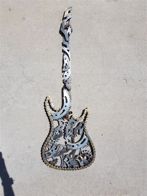 Metal Guitar Art Metal Art Projects Guitar Art Scrap Metal Art