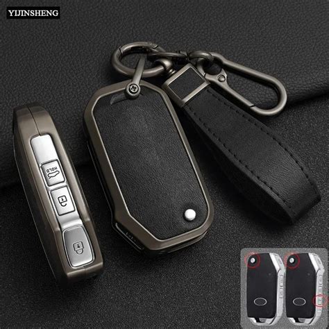 Zinc Alloy Leather Car Key Case Cover For KIA Ceed 2023 CD Forte 2018