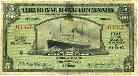 Dollars Pound Pence Royal Bank Of Canada Antigua Ve