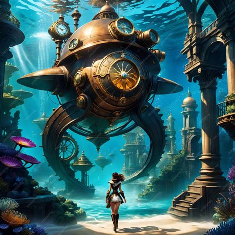 Premium AI Image | Dive into Atlantis' hidden tech and ageless