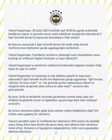 Kanarya Tepkisiz Kalmadı Fenerbahçe Deplasman Yasağı Aldıran