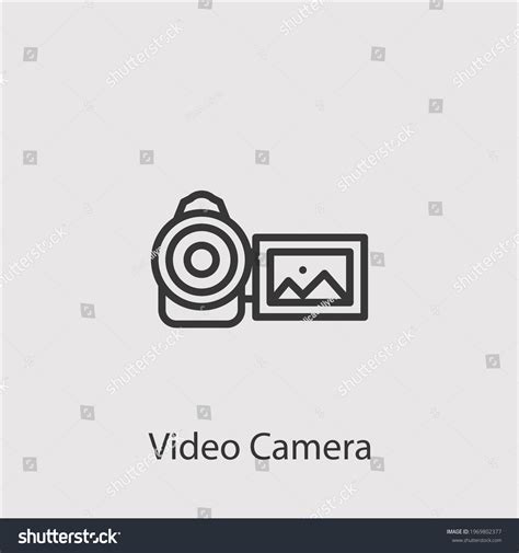 Video Camera Icon Vector Iconeditable Strokelinear Stock Vector