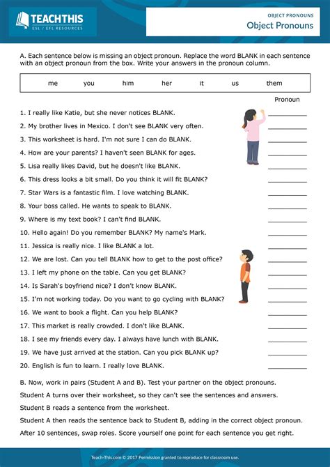 Worksheet Direct Object Pronouns