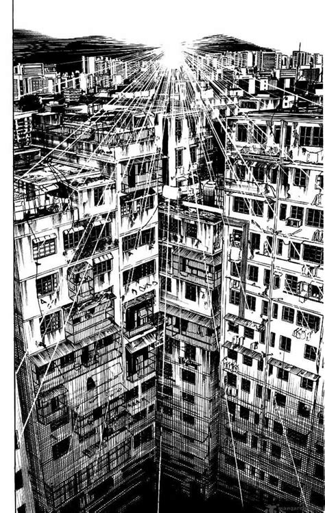 city, manga, manga cap | Perspective drawing architecture, Black and white art drawing, Fantasy ...