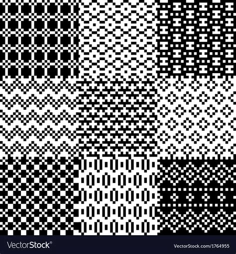 Seamless pixel patterns set Royalty Free Vector Image