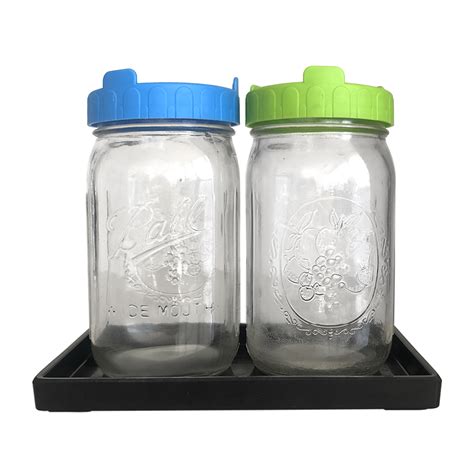 Large 32oz 1000ml Glass Mason Jar with Plastic Bean Sprouting Mesh Lid ...