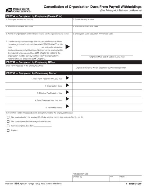 Ps Form 1188 Fill Out Sign Online And Download Printable Pdf Templateroller