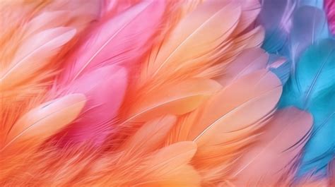 Abstract And Colorful Background Texture Vibrant Feather Patterns With