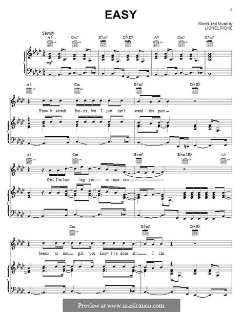 Easy lionel richie piano sheet music pdf - collectionspna