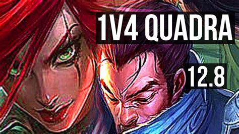 KATARINA Vs YASUO MID 1v4 Quadra 1 9M Mastery 6 Solo Kills 800