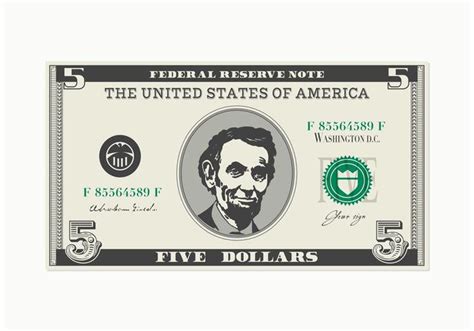 5 Dollar Bill Vector 88241 Vector Art at Vecteezy