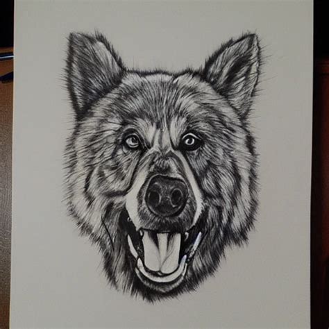 Oso Pencil Sketch Oil Painting Trippy Arthub Ai