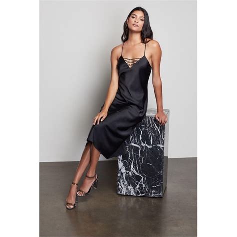 Good American Dresses Good American The Satin Midi Dress Black