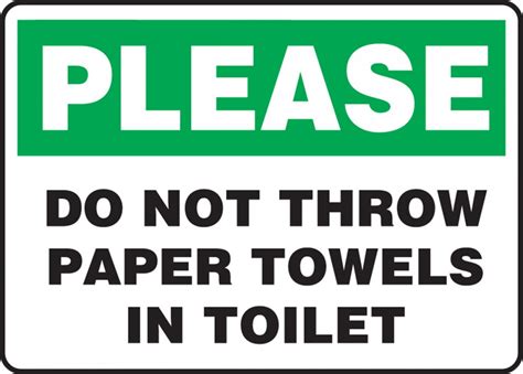 Please Do Not Flush Paper Towels Down Toilet Printable - Printable Word ...