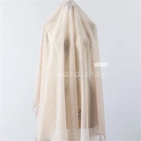 Dazzling Nude Skin Color Smaller Denser Glitter Mesh OneYard