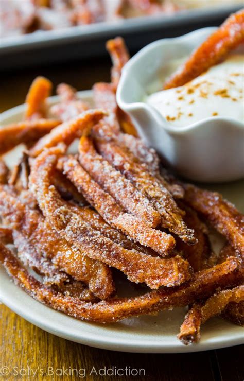 Cinnamon Sugar Sweet Potato Fries With Vanilla Icing Dip Sallys Baking Addiction