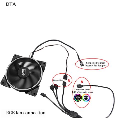 DTA Computer Motherboard RGB Split Synchronous Cable 12V 4 Pin