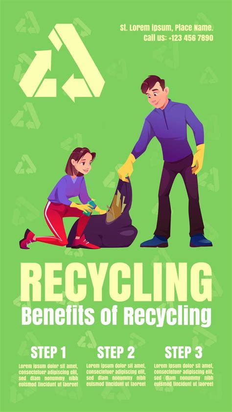 Benefits Of Recycling Infographics Poster Ecology Vector Art