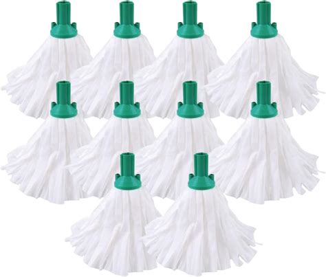 Avern Exel Mop Heads Big White Push Socket Fit Mop Heads Pack Of