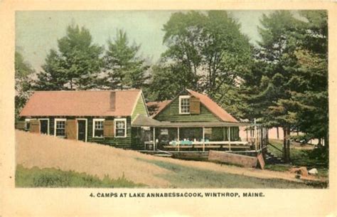 Camps At Lake Annabessacook Winthrop Maine Vintage Postcard Ebay