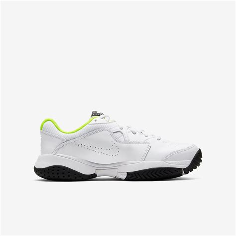 Nike Kids Lite 2 Tennis Shoes - White/Volt - Tennisnuts.com