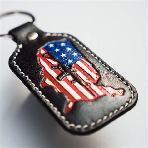 Leather Keychain For Men T For Veteran Us Military Keychain Etsy