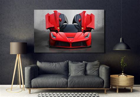 Red Ferrari Canvas Wall Art Ferrari Wall Art Extra Large - Etsy