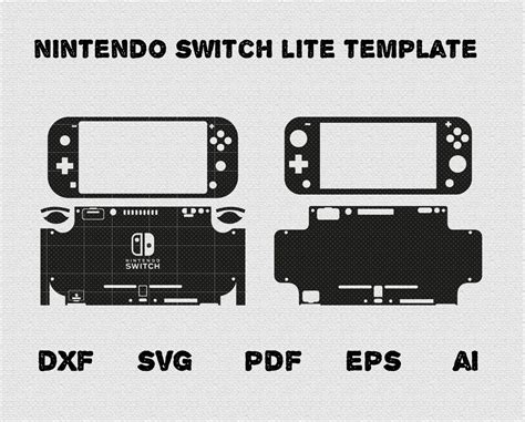 Nintendo Switch Lite Skin Template Svg Cut File Nintendo Switch Lite