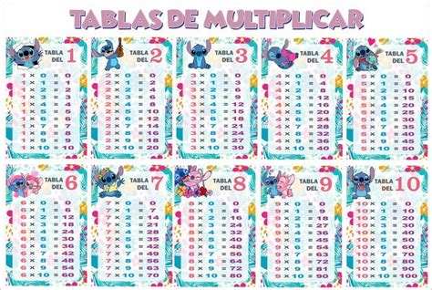 TABLAS DE MULTIPLICAR Lilo And Stitch Multiplication Chart Stitch