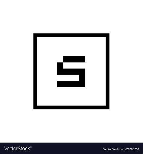 Minimalist Letter S Logo Inside Square Shape Vector Image