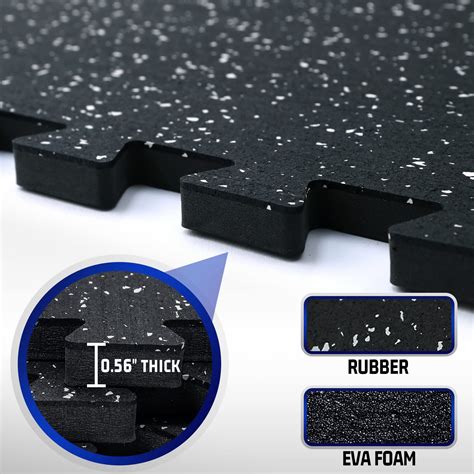 Snapklik.com : SUPERJARE 0.56 Thick 24 Pcs 96 Sq Ft Rubber Top Exercise