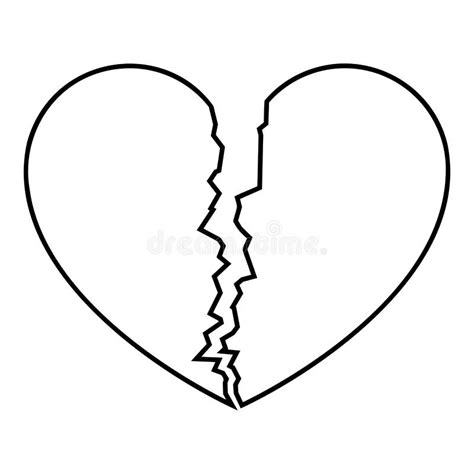 Broken Heart Outline Stock Illustrations 6240 Broken Heart Outline